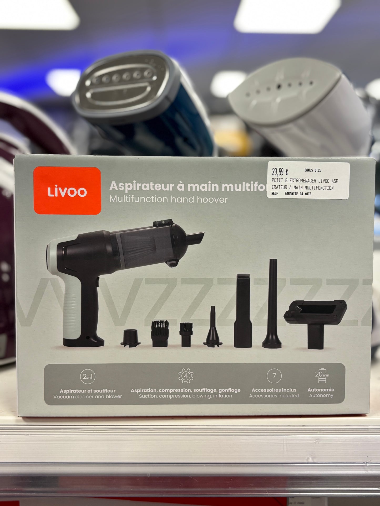 ASPIREUR À MAIN MULTIFONCTION LIVOO