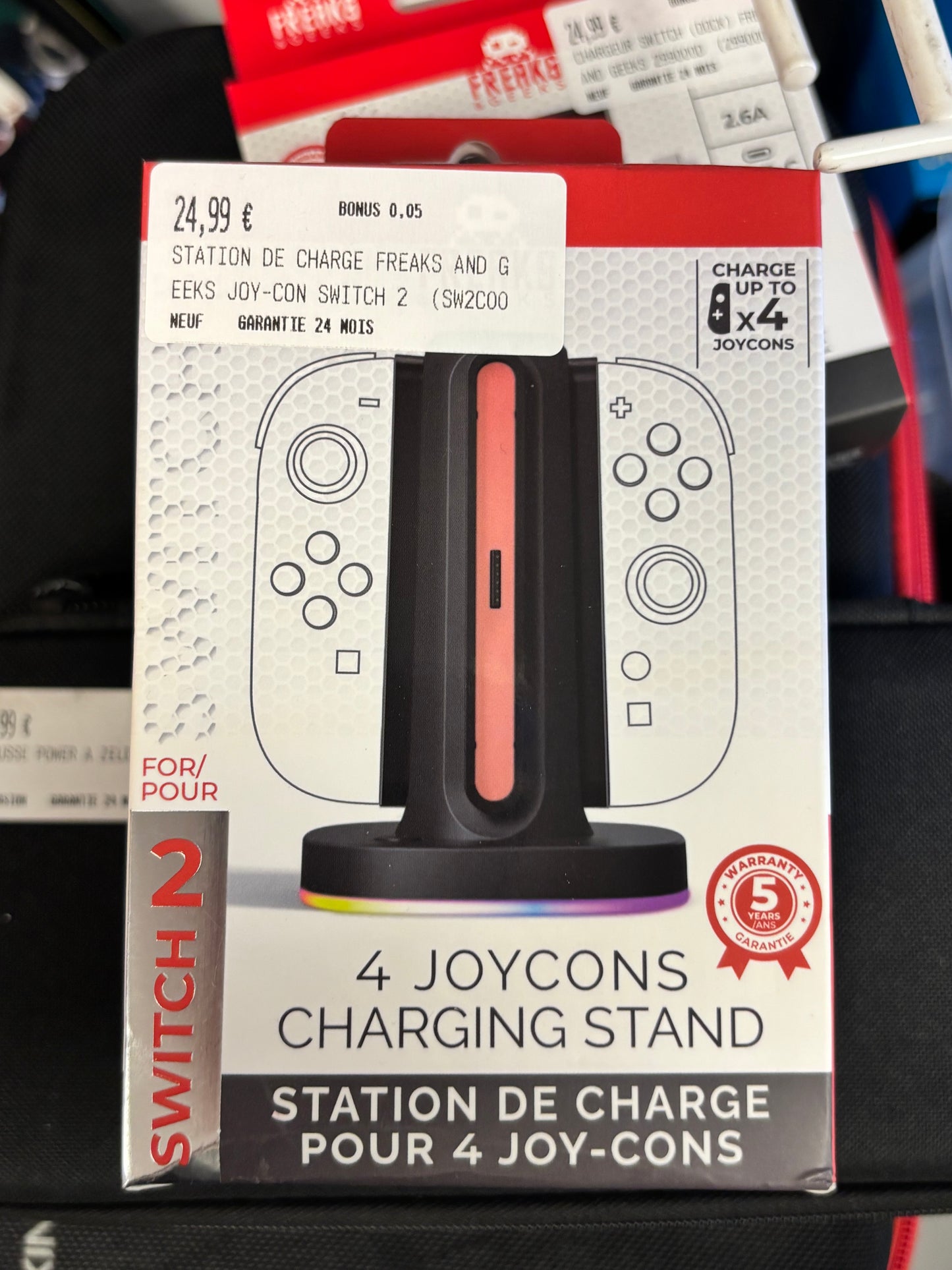 STATION DE CHARGE FREAKS AND GEEKS JOY-CON SWITCH 2